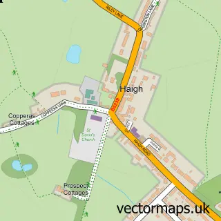 Street map sample of Haigh, Greater Manchester