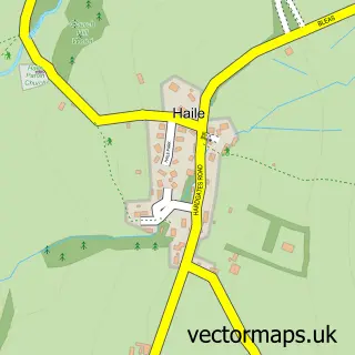 Street map sample of Haile, Cumbria