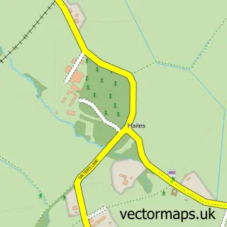 Street map sample of Hailes, Gloucestershire