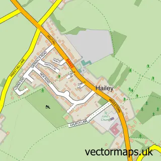 Street map sample of Hailey, Oxfordshire