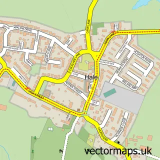 Street map sample of Hale, Cheshire
