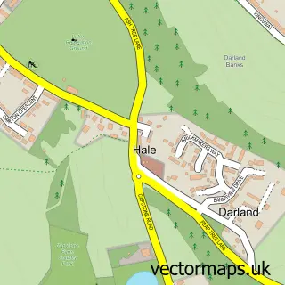 Street map sample of Hale, Kent