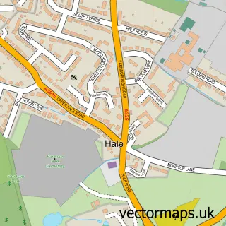 Street map sample of Hale, Surrey