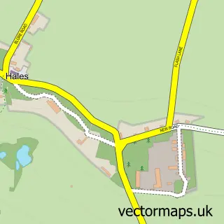 Street map sample of Hales, Staffordshire