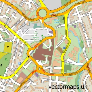 Street map sample of Halesowen, West Midlands
