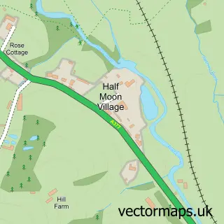 Street map sample of Half Moon, Devon