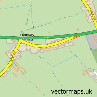 Street map sample of Halfway House, Shropshire