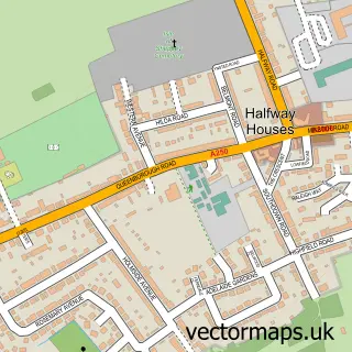 Street map sample of Halfway, Kent