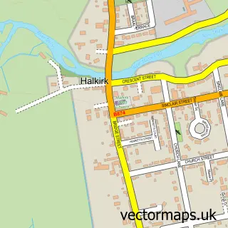 Street map sample of Halkirk, Caithness