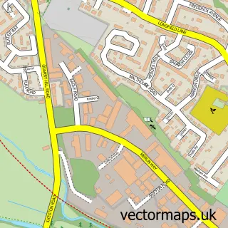 Street map sample of Hallam Fields, Derbyshire