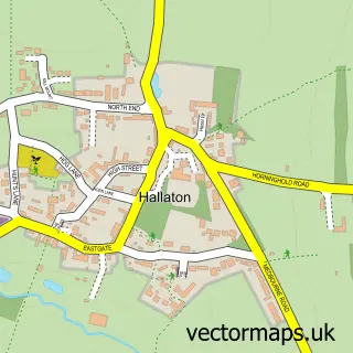 Street map sample of Hallaton, Leicestershire