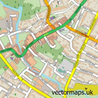 Street map sample of Halstead, Essex