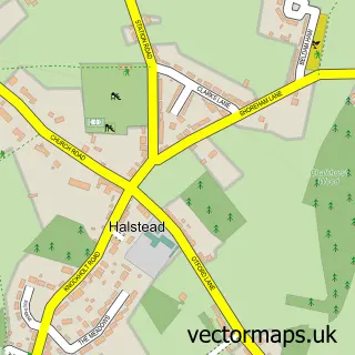 Street map sample of Halstead, Kent