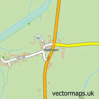 Street map sample of Haltham, Lincolnshire