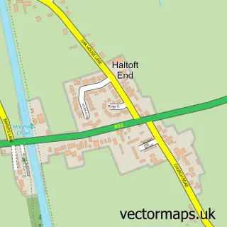 Street map sample of Haltoft End, Lincolnshire