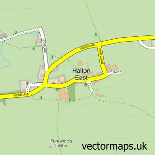 Street map sample of Halton East, North Yorkshire