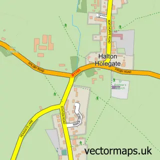Street map sample of Halton Holegate, Lincolnshire