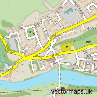 Street map sample of Halton, Lancashire