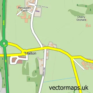 Street map sample of Halton, Clwyd
