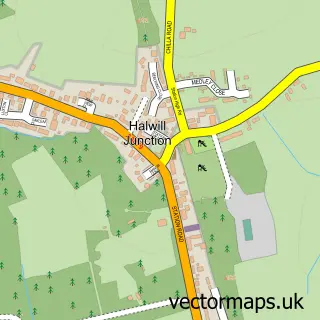 Street map sample of Halwill Junction, Devon