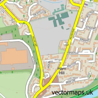 Street map sample of Ham Hill, Kent