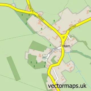 Street map sample of Ham, Wiltshire