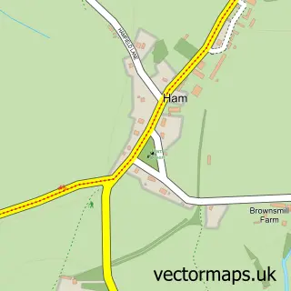 Street map sample of Ham, Gloucestershire