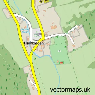 Street map sample of Hambleden, Buckinghamshire