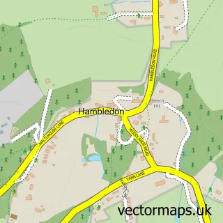 Street map sample of Hambledon, Surrey