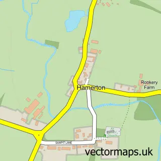 Street map sample of Hamerton, Cambridgeshire