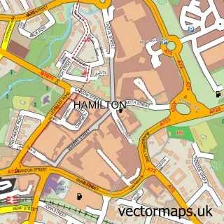 Street map sample of Hamilton, Lanarkshire