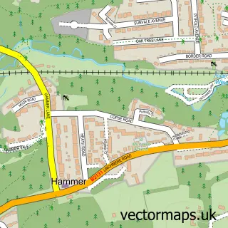 Street map sample of Hammer, West Sussex