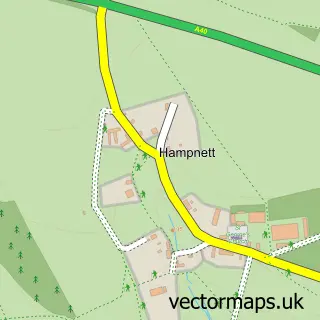 Street map sample of Hampnett, Gloucestershire