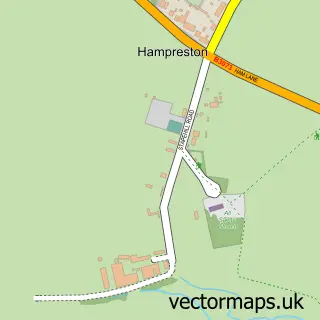 Street map sample of Hampreston, Dorset