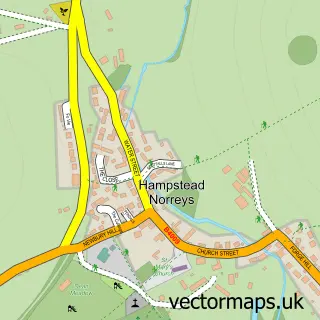 Street map sample of Hampstead Norreys, Berkshire