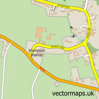 Street map sample of Hampton Bishop, Herefordshire