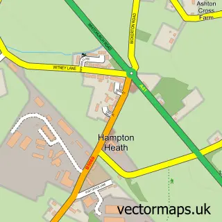Street map sample of Hampton Heath, Cheshire