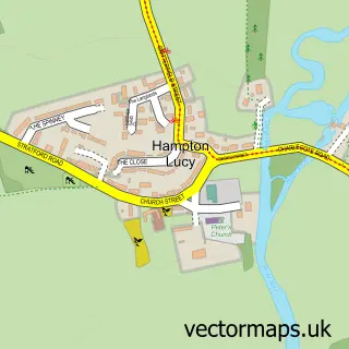 Street map sample of Hampton Lucy, Warwickshire