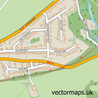Street map sample of Hamsterley Mill, Durham