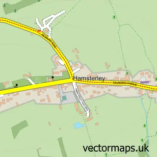 Street map sample of Hamsterley, Durham