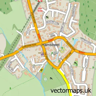 Street map sample of Hamstreet, Kent