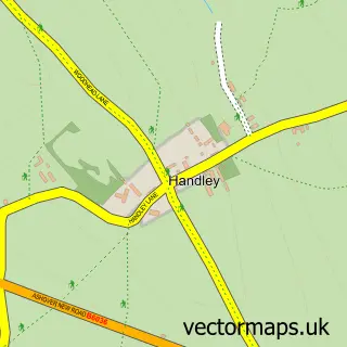 Street map sample of Handley, Derbyshire