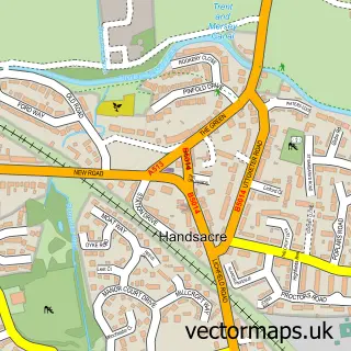Street map sample of Handsacre, Staffordshire