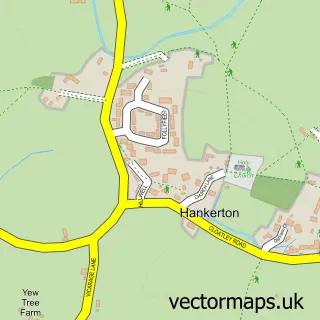Street map sample of Hankerton, Wiltshire