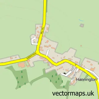 Street map sample of Hannington, Wiltshire