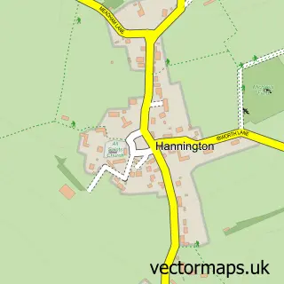 Street map sample of Hannington, Hampshire