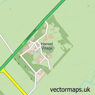 Street map sample of Hansel Village, Ayrshire and Arran