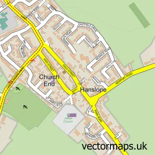 Street map sample of Hanslope, Buckinghamshire