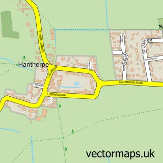 Street map sample of Hanthorpe, Lincolnshire