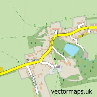 Street map sample of Hanwell, Oxfordshire